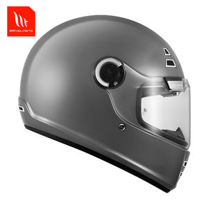 Casque intégral rétro unisexe MTHELMETS certifié ECE toutes saisons 6 aérations en ABS gris ciment pour la course urbaine et les cruisers – Nouveau - Product Image 3