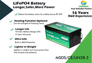 Sistema de Calefacción con Monitor BT Impermeable Lithmate, Batería de Ciclo Profundo de 24 Voltios, Batería Marina de Litio de 24V 100Ah, 24v 100ah, 24V 100Ah Li - Product Image 5