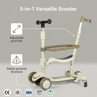 Trottinette pliable et détachable avec siège et barre de sécurité pour enfants de 1 à 8 ans