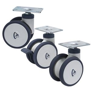 Rodízio Giratório de 4 Polegadas com Núcleo de TPE, Placa Superior Silenciosa, Roda Dupla de Plástico para Cama Hospitalar, Dispositivos Médicos e Cadeira Ergonômica - Product Image 4