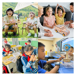 Camion à inertie en bois, jeu de <span class=keywords><strong>puzzle</strong></span> <span class=keywords><strong>3D</strong></span>, kits de <span class=keywords><strong>puzzle</strong></span> éducatifs STEM pour enfants, vente chaude - Product Image 6
