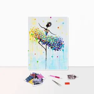 DIY 5d Diamond Painting Kits Dancing Girl Abstract Canvas Art Dot Diamond Painting Set