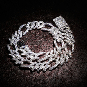 European American Full-Diamond Copper Electroplated Cuban Link <b>Chains</b> <b>Cross</b>-Border for Hot-Selling for Necklaces - Product Image 2