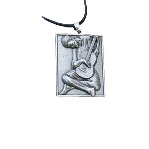 Collar con Colgante de Guitarrista Antiguo de Picasso, Joyería de Metal para Hombres y Mujeres, Accesorios de Ropa de Música Rock - Product Image 1
