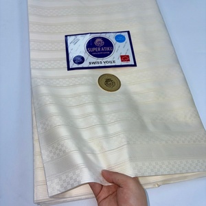 Tessuto Africano Ricamato di Dubai in Colore Bianco Fantasia, 5 Iarde, Pronto per la Spedizione, per Abiti <span class=keywords><strong>da</strong></span> Cerimonia Maschili, Prezzo all'Ingrosso - Product Image 3