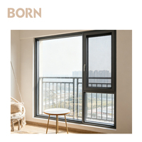 Ventana Abatible de Aluminio con Doble Acristalamiento, Aislamiento Acústico, Impermeable y con Rotura de Puente Térmico de Alta Calidad para Sala de Estar