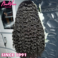 Perruque de cheveux Remy à ondulations profondes, directement de l'usine, perruques frontales en dentelle 13x4 pour femmes noires, 30 pouces extra longues, cheveux vietnamiens, prêtes à porter