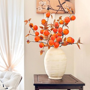 Flor Artificial de Caqui Qingyu Chronicle, Flor de Seda de Color Naranja, Decoración para el Hogar, Adorno para Sala de Estar - Product Image 3