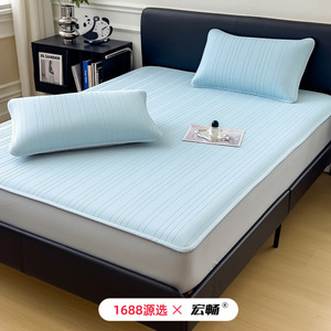 Hongchang Ice <b>Silk</b> Cooling Mat 3-Piece Set Fitted <b>Sheet</b> Summer Bedding For Infants Children Adults Elderly - Product Image 2