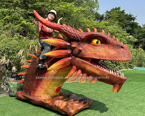 Dragons animatroniques réalistes à monter, tête de dragon réaliste à monter, effets de pulvérisation de fumée et de lumière nocturne personnalisés - Product Image 4