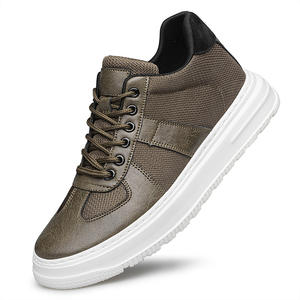New Spring <b>Men's</b> <b>White</b> Sneakers Invisible Height-Increasing Hollow Korean Style <b>Casual</b> Leather <b>Shoes</b> Mesh Versatile Trendy - Product Image 2