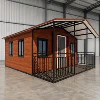 Maison conteneur pliable à double aile sur deux étages, 40 pieds, 3 chambres, préfabriquée, extensible, avec balcon et toit triangulaire
