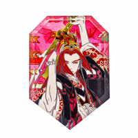 Standee Akrilik Potongan Permata Poligonal Ramah Lingkungan, Karakter Anime Tradisional Tionghoa Prajurit Berambut Merah, Dekorasi Meja, Hadiah