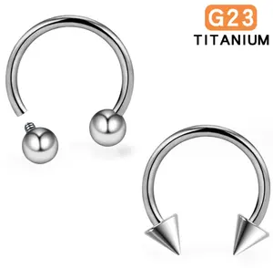 G23 Titan móng ngựa CBB vách ngăn mũi vòng xoắn daith sụn tragus núm vú lông mày cơ thể xuyên đồ trang sức titan