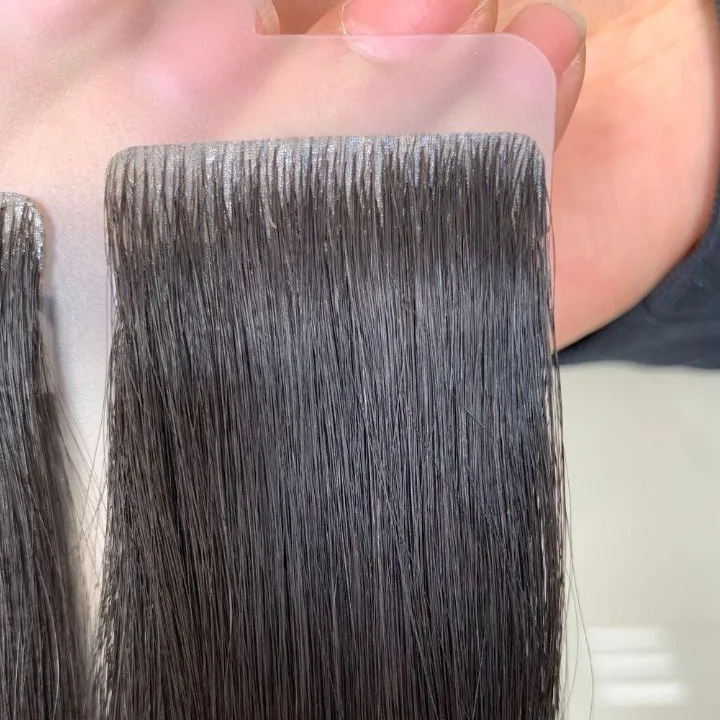 Unsichtbares Klebeband in Haar verlängerungen Ein Donner in den letzten 3 Jahren Double Drawn Virgin Pu Skin Weft Nahtloses europäisches Haar