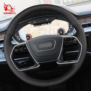Funda de cuero para volante de coche <span class=keywords><strong>Audi</strong></span>, cubierta de cuero genuino con puntada a mano personalizada, para <span class=keywords><strong>Audi</strong></span> 2020, <span class=keywords><strong>A8</strong></span>, L, 60, TFSI, e-tron Sportback <span class=keywords><strong>2021</strong></span> - Product Image 6