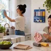 Paquete de 5 Paños de Limpieza de Microfibra Ultra Absorbentes, Tejido Waffle, Sin Pelusas, Anti-Rayaduras, con Código de Color