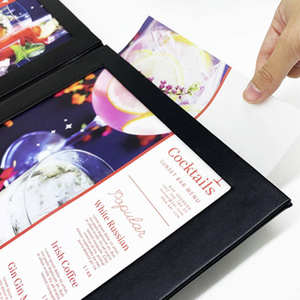 Petit MOQ, Menu LED Lumineux en Similicuir Noir, Format A4 (Lettre/Legal), Double Page, Panneau de Menu LED Éclairé - Product Image 6
