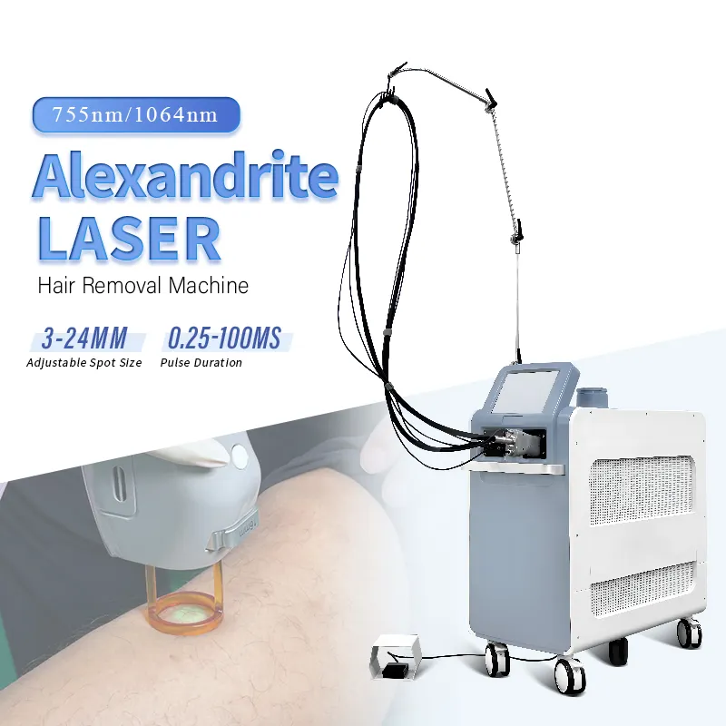 Laser Alexandrite panjang gelombang ganda profesional 755NM ND yag lembut mesin Laser penghilang rambut sistem Pro