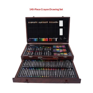 Lot <span class=keywords><strong>de</strong></span> 140 crayons <span class=keywords><strong>de</strong></span> peinture à l'huile non collants en boîte en bois pour enfants – Ensemble <span class=keywords><strong>de</strong></span> crayons <span class=keywords><strong>de</strong></span> couleur pour l'art et la peinture - Product Image 4