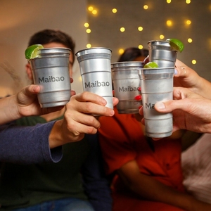 Custom logo Eco Cool Touch Plastic Free Disposable 16oz Aluminum Cup Infinitely Recyclable Lightweight <b>Metal</b> Cup for Event - Product Image 1