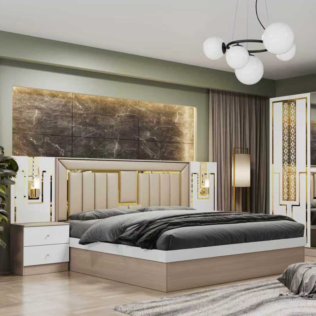 Modern Bed with Dressing Table - Luxury Bedroom Furniture