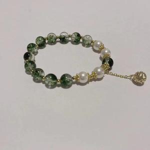 Pulsera de diseño de lujo de luz simple de cristal <span class=keywords><strong>fantasma</strong></span> verde, colgante de hortensia, perlas de agua dulce para enviar novias, <span class=keywords><strong>novia</strong></span> - Product Image 4