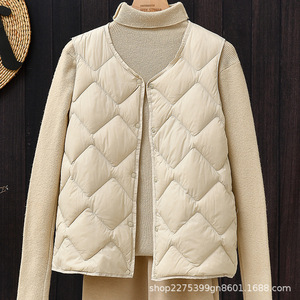Doudoune courte légère et décontractée pour femme, style <span class=keywords><strong>coréen</strong></span>, en duvet de canard blanc, nouvelle collection 2024, gilet chaud et tendance - Product Image 3