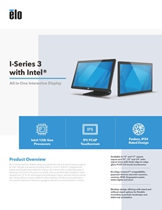 Elo I-Series 3 E608462 23.8-Inch Touchscreen <b>Computer</b> Win <b>10</b> 1920 X1080 Display Core I3 8GB RAM 128GB SSD Built-in - Product Image 2