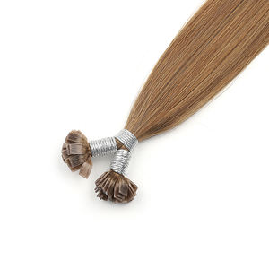 Extensions de cheveux à pointe plate de qualité professionnelle pour salon, cheveux humains Remy, super double drawn, pointes épaisses, blond foncé, fusionnement sans couture - Product Image 2