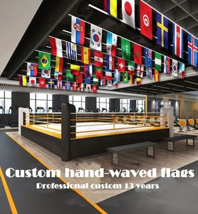 Custom logo 100D Polyester Any Design <b>Small</b> Blank White Sublimation Hand Held Flag on Stick - Product Image 4