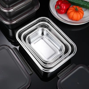 304 thép không gỉ Bento Hộp Ăn Trưa với nắp nhựa kín rò rỉ bằng chứng bằng lò vi ba <span class=keywords><strong>container</strong></span> lưu trữ thực phẩm cho người lớn trẻ em - Product Image 2