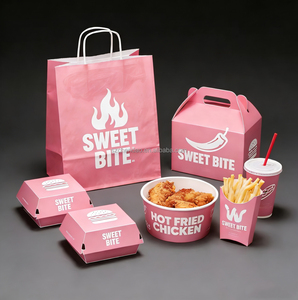 กล่องกระดาษบรรจุภัณฑ์เบอร์เกอร์แบบฝรั่งเศส พิมพ์โลโก้ได้ตามต้องการ สำหรับไก่ทอดแบบนำกลับบ้าน กล่องบรรจุภัณฑ์อาหารจานด่วนแบบใช้แล้วทิ้ง - Product Image 4