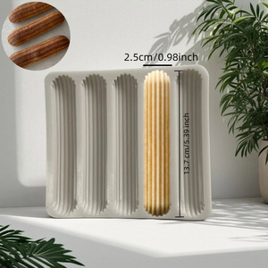 6-सेल चॉकलेट के लिए सिलिकॉन बेकिंग मोल्ड लंबे स्ट्रिप के आकार के पेस्ट्री बेकरी उत्पाद - Product Image 3