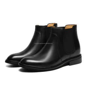 بوت تشيلسي من جلد العجل الإيطالي الأصلي موديل <span class=keywords><strong>2025</strong></span> للرجال، يزيد الطول 8 سم، حذاء جلدي مصنوع يدويًا للرجال - Product Image 2