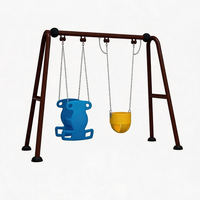 Ensemble de balançoires de sécurité en alliage métallique Wanyang pour enfants, 2 places, pour aire de jeux extérieure pour tout-petits
