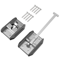 Support de porte de camping-car en acier inoxydable avec base en PVC, loquet de porte de remorque argenté
