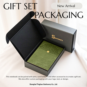 낮은 MOQ A5 PU 가죽 엠보싱 회전식 메탈 배지 고급 비즈니스 선물 럭셔리 맞춤 로고 우아한 인쇄 필기 저널 - Product Image 5