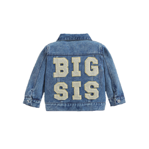 Chaquetas Vaqueras HIPPO KIDS con Parches Bordados de LIL/BIG <span class=keywords><strong>BRO</strong></span>/<span class=keywords><strong>SIS</strong></span>, Abrigo Vaquero para Niños y Niñas, Ropa de Moda para Bebés - Product Image 2