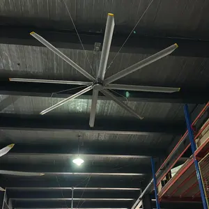 Ventilador de techo industrial HVLS grande de 3,6 m (12FT) para espacios grandes y altos con ventilador de refrigeración de aire de gran volumen de 8 aspas