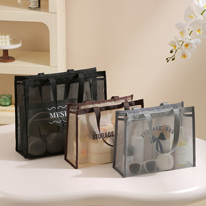 Bolsa de Cosméticos Grande e Impermeável em <span class=keywords><strong>Nylon</strong></span> com Alça, Ecológica, Personalizável com Logotipo para Mulheres, Portátil e Respirável para Artigos de Higiene Pessoal - Product Image 2