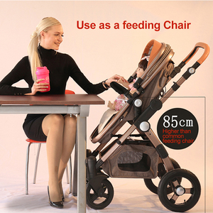China En1888 Folding Travel Baby Carriage 4 in 1 Leather Pushchair Poussette Kinderwagen Luxury <strong>Pram</strong> 3 in 1 Stroller for Baby - Product Image 2