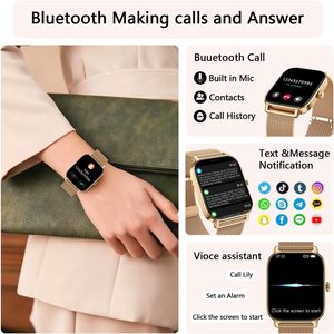 Montre connectée P125 pour femmes et hommes, fitness, répondre aux appels, montres numériques pour hommes, étanche, montre connectée de course pour Android et <span class=keywords><strong>iPhone</strong></span> - Product Image 4
