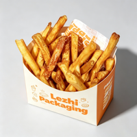 Boîtes à frites jetables personnalisées pour restaurants, emballages écologiques pour pop-corn, poulet frit et snacks à emporter
