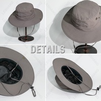 Chapeaux de pêcheur imperméables avec logo personnalisé, chapeaux de pêcheur à large bord réglables avec cordons, protection solaire pour hommes