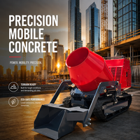 Mezcladora de Concreto Autocargable VOER con Orugas, Tambor de 300L, Carga Útil de 750KG, Máquina Mezcladora Móvil sobre Orugas para Obras, Venta al por Mayor