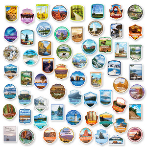 62 piezas edificios famosos EE. UU. Parque Nacional pegatina al aire libre viajes senderismo naturaleza aventura Gran Cañón calcomanías - Product Image 2