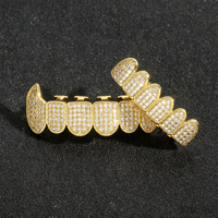 Grillz personnalisés Hip-Hop en argent 925 et laiton, entièrement sertis de moissanite et de diamants, pour rappeurs et style urbain
