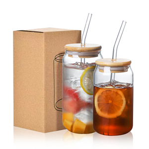 Vaso <span class=keywords><strong>de</strong></span> <span class=keywords><strong>Vidrio</strong></span> Borosilicato <span class=keywords><strong>de</strong></span> 12oz/16oz en Forma <span class=keywords><strong>de</strong></span> Lata, Vaso Transparente Tipo Mason Jar para Cerveza <span class=keywords><strong>con</strong></span> <span class=keywords><strong>Tapa</strong></span> <span class=keywords><strong>de</strong></span> Bambú <span class=keywords><strong>y</strong></span> Pajita - Product Image 6