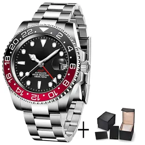 Reloj de lujo de acero inoxidable de marca de lujo OEM/ODM, reloj mecánico deportivo resistente al agua automático para hombre, reloj de diseñador para hombre
